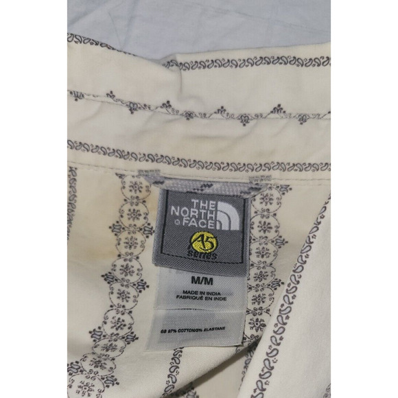 The North Face A5 Series Womens Medium Cream Paisley Pearl Snap Button Up Shirt - Picture 10 of 11